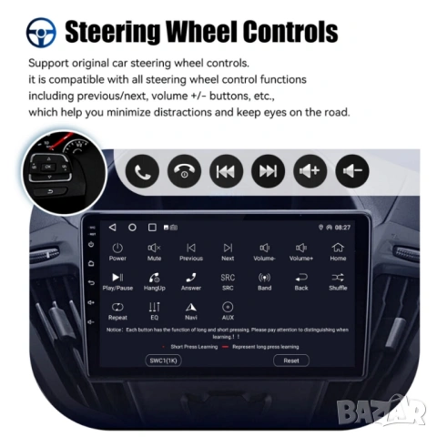 FORD Transit Custom 2012-2021 9” 2-DIN мултимедия с Android’15, 4GB/64GB, CarPlay и AndroidAuto, снимка 16 - Аксесоари и консумативи - 54899649