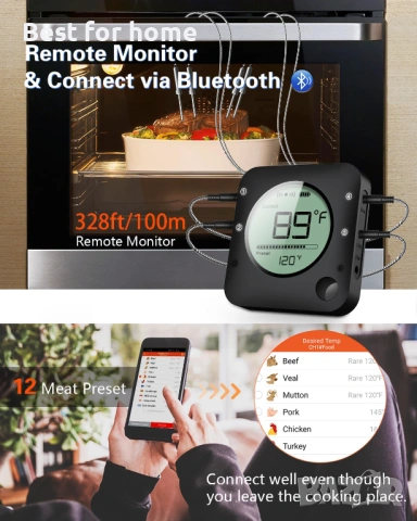 BFOUR Bluetooth термометър за месо за грил, снимка 2 - Друга електроника - 54474719
