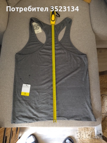 Чисто нов - Фитнес потник Golds Gym - Сив, снимка 6 - Други - 52814098