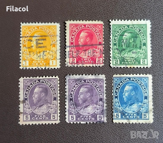 Канада 1922 г. Крал Джордж V в адмиралска униформа