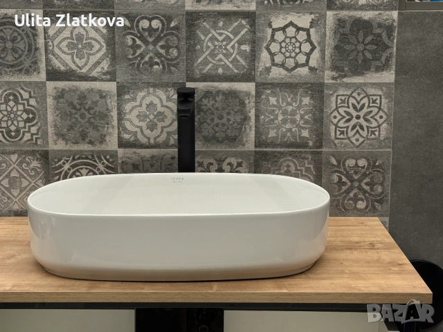 INFINITY Мивка върху плот, 55*36*12см, White, Бял гланц, снимка 2 - Мивки - 54910043