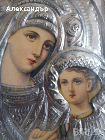 Икона на Света Богородица с Христос, снимка 10 - Антикварни и старинни предмети - 55366416