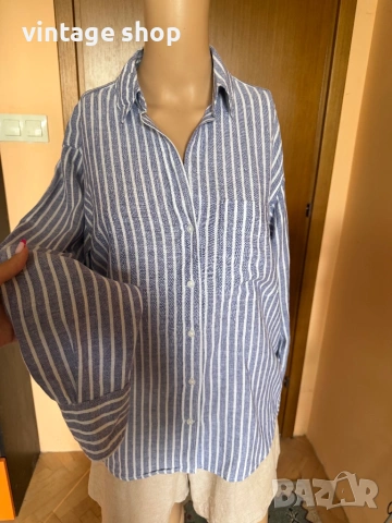 Дамски ленени ризи райе Lexington/Zara, снимка 14 - Ризи - 54486141