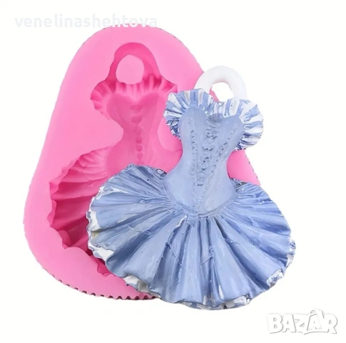 Рокля рокличка силиконов молд форма гипс смола шоколад фондан за декорация на торта , снимка 2 - Форми - 54130105