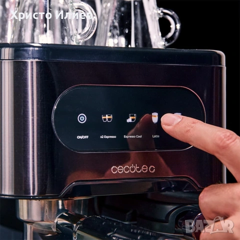 Еспресо кафемашина с кана за мляко тъч дисплей Cecotec Power Espresso 20 Coldbrew Latte plus, снимка 2 - Кафемашини - 55087145