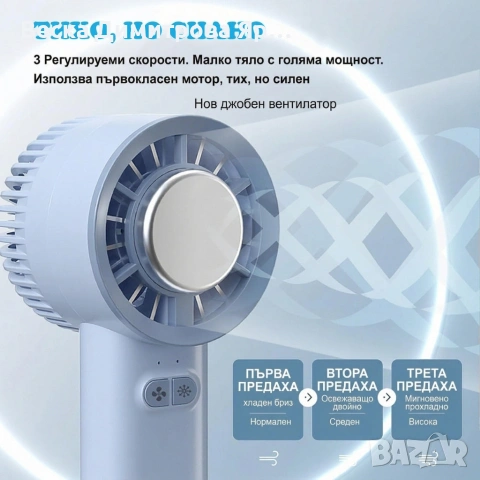 Преносим мини вентилатор 3в1 с полупроводниково охлаждане и леден компрес, снимка 7 - Вентилатори - 54161014