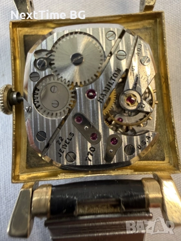 Златен часовник Hamilton 14k (585) 1960 г. много запазен , снимка 10 - Мъжки - 55414172