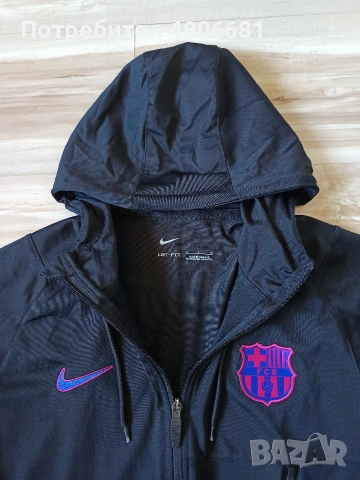 Оригинално мъжко горнище с качулка Nike Dri-Fit x F.C. Barcelona / Season 21-22, снимка 4 - Спортни дрехи, екипи - 54308386