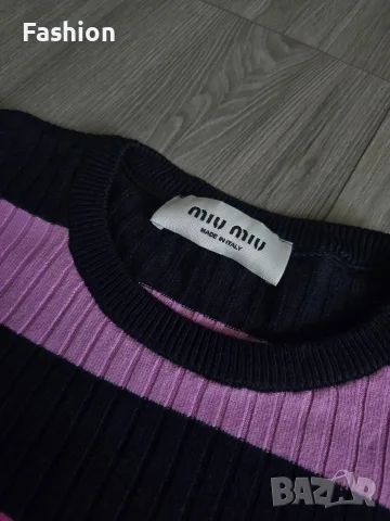 Блуза MIU MIU от фино плетиво, снимка 3 - Блузи с дълъг ръкав и пуловери - 55338530