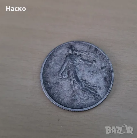 2 франка 1915 Франция сребърна, снимка 4 - Нумизматика и бонистика - 55316266