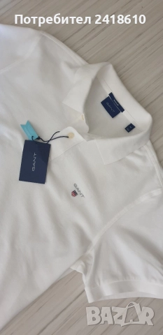 GANT Pique Cotton Size M НОВО! ОРИГИНАЛ! Мъжка Тениска!