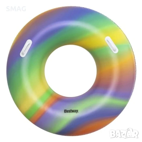 Надуваем плувен пояс Rainbow с дръжки Ø119см - Bestway_1222638, снимка 4 - Басейни и аксесоари - 54443765