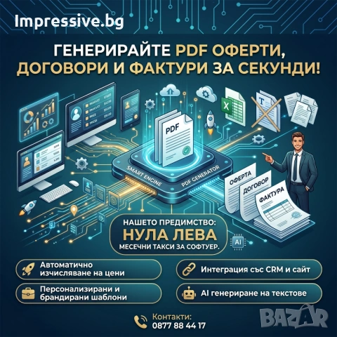 Автоматизирано генериране на PDF оферти и договори | Софтуер