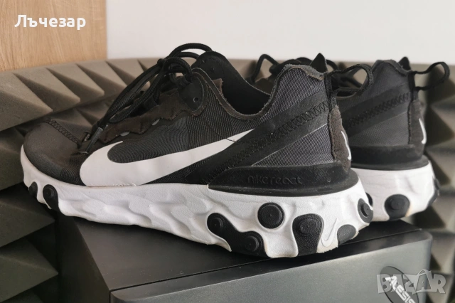 Nike React Element 55 black white номер 42 Black White, снимка 2 - Маратонки - 54649380