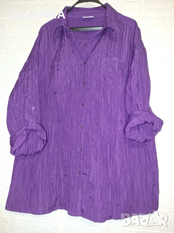 СТРАХОТНА ЕФИРНА РИЗА 3XL-4XL, снимка 3 - Ризи - 54393053