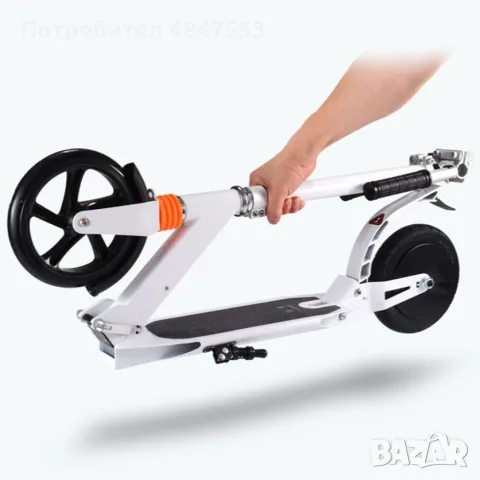 Сгъваема електрическа тротинетка с 8 инча гуми и скорост до 15 км./час SCOOTER5, снимка 3 - Велосипеди - 55502050