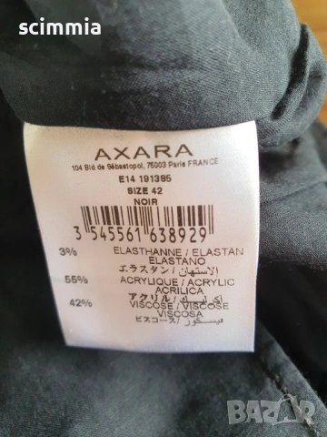 Eлежантна черна рокля Axara Paris с бял колан и джоб размер L/XL, снимка 10 - Рокли - 54713564
