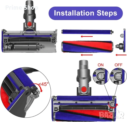 Резервна мека ролка и плюшени ленти за Dyson V6, V7, V8, V10, V11, снимка 4 - Прахосмукачки - 54190056
