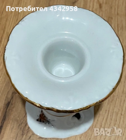 Винтидж порцеланов свещник с птици.(1950-1970г.), снимка 6 - Антикварни и старинни предмети - 54334582