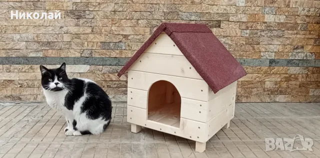 Дървени къщи за котки кучета къща за куче от дърво за малки средни и големи породи кучешка колиба, снимка 9 - За кучета - 55347554
