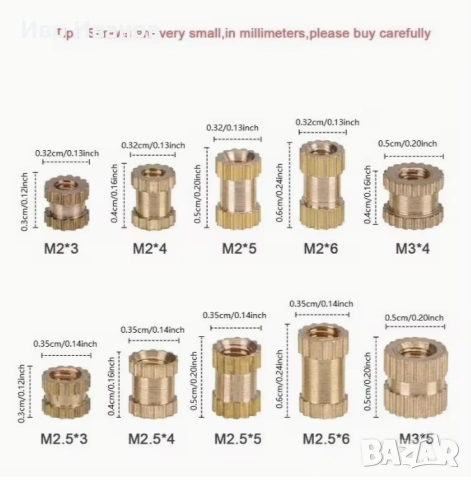 Резбови вложки 10 размера, снимка 2 - Други - 54160645