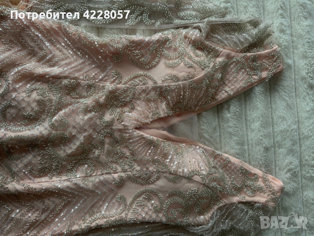 Рокля с камъни и пера, снимка 4 - Рокли - 53992741