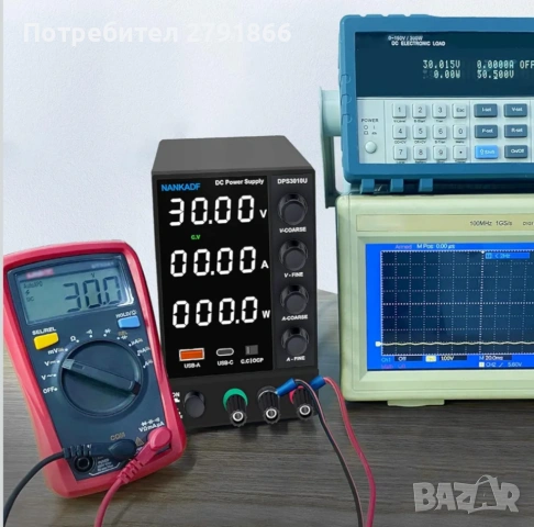 Лабораторно захранване в диапазона 0-30V/0-10A с USB-A/Type-C порт,4-LED дисплей, снимка 2 - Друга електроника - 54755743