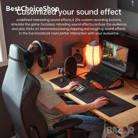 Yinker RGB аудио миксер с Bluetooth и промяна на гласа – За живо предаване, снимка 9 - Ресийвъри, усилватели, смесителни пултове - 54220398