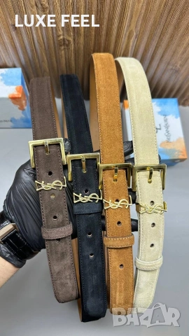 Yves Saint Helens 💎 Естествена Кожа и Велур , снимка 2 - Колани - 54055117