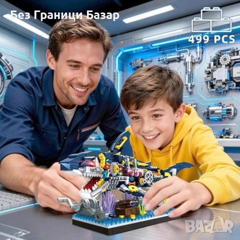 Нов Механичен модел акула конструктор за деца и колекционери играчка 499 части за сглобяване, снимка 5 - Образователни игри - 54414891