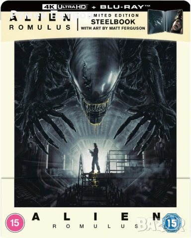 нов лимитран 4К + блу рей стилбук - ПРИШЪЛЕЦЪТ: РОМУЛ - ALIEN: ROMULUS - без БГ субтитри, снимка 3 - Blu-Ray филми - 54387533