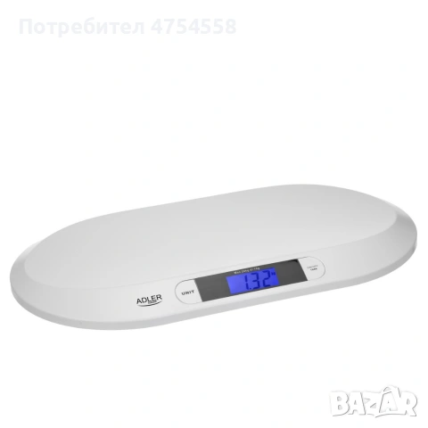 Електронна бебешка везна ADLER - Прецизно измерване до 20 кг с HOLD функция и точност до 0.01 кг