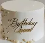 Birthday queen страничен златист акрилен топер за декорация на торта , снимка 1