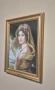 Уникален ръчно ушит гоблен „Дамата с воала“ – конци DMC, луксозна рамка, снимка 3