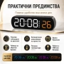 Електронен настолен LED часовник с термометър аларма постоянно светещ на ток USB за дома офиса нов, снимка 3