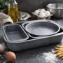 Комплект 4 тави за печене Cheffinger с мраморно незалепващо покритие – различни форми, компактно под, снимка 4