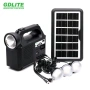 Комплект соларен фенер GD Lite GD-8017, 3 крушки, Преносим соларен панел, снимка 1