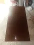 Ретро холнa маса от масивно дърво с колелца и рафт (разтегателна), снимка 2