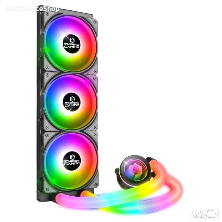 EMPIRE GAMING Guardian P-W360 AIO течен охладител за CPU 360 мм ARGB 3x120 мм поддръжка Intel/AMD, снимка 1