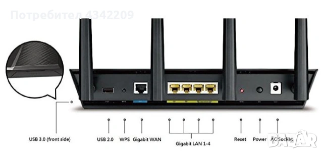 двубандов геймърски рутер ASUS RT-AC87U, снимка 2 - Рутери - 54575407