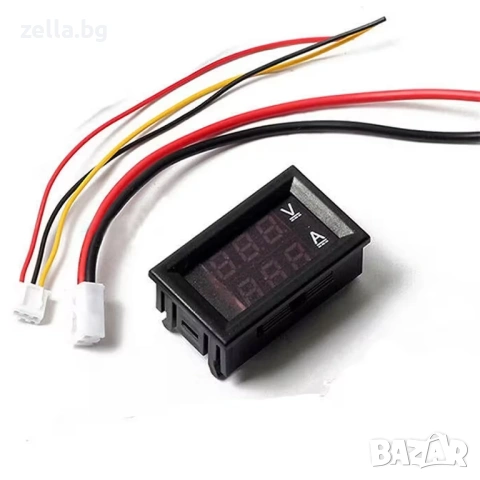 Дигитален волтметър и амперметър 0–100V 100A с включен шунт – LED дисплей за DC системи 10117, снимка 7 - Части и Платки - 54658362