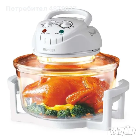 Комбинирана 2в1 халогенна фурна и еър фрайър MFC-1200,1400W,12 л.