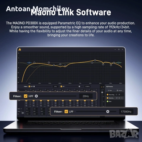 Динамичен микрофон Maono PD300X USB/XLR, снимка 7 - Микрофони - 55178748