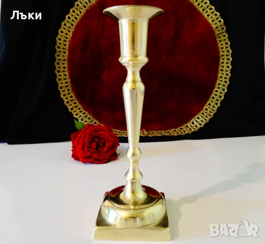 Викториански бронзов свещник 340 гр. 