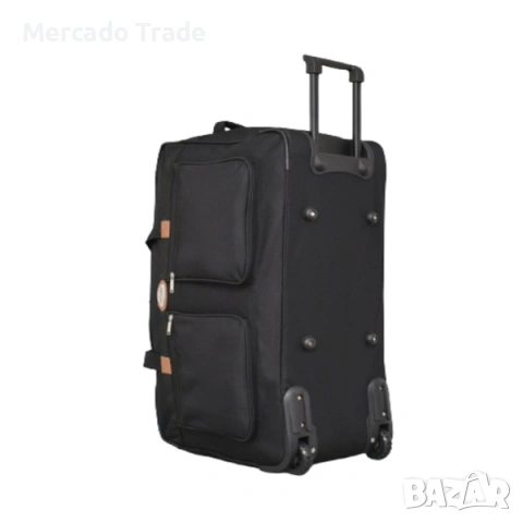 Сак с дръжка и колела Mercado Trade, 12136, Текстил, Черен, снимка 3 - Сакове - 54360191
