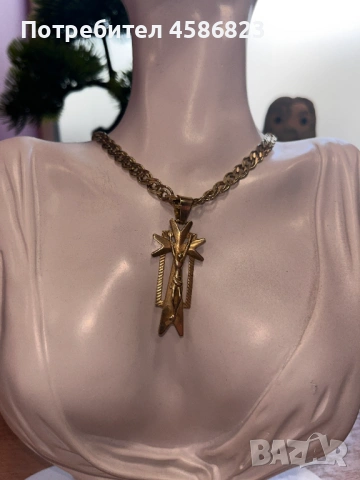 Златен кръст с верижка – 46 см | 30.06 г, снимка 2 - Колиета, медальони, синджири - 54340937
