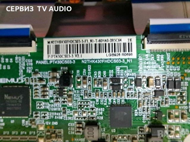 T con board PT430CS03-3,TV CROWN 43D16AWS , снимка 2 - Части и Платки - 55218184