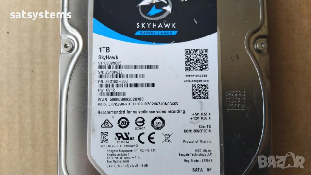 Хард диск Seagate SkyHawk Surveillance ST1000VX005 1TB SATA 6.0Gb/s, снимка 3 - Твърди дискове - 53669539
