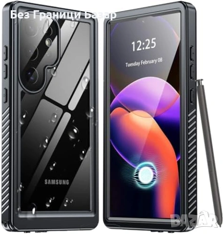 Нов Черен удароустойчив калъф за Samsung S24 Ultra IP68 пълна защита Водоустойчив кейс Самсунг