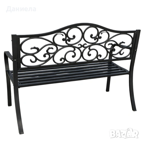 Метална градинска пейка за 3ма души - За тераса, двор и градина, 127x60x89 см, снимка 5 - Други стоки за дома - 55060864